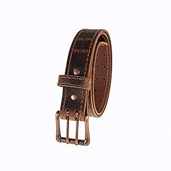 Men’s Classic Leather Belt, Double Prong Retro