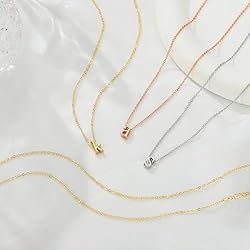 MONOOC Tiny S Letter Necklace, 14k Gold Plated