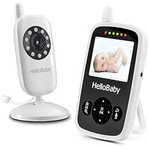 HelloBaby Video Baby Monitor with Camera and Audio – Infrared Night Vision | Two-Way Talk | Room Temperature | Lullabies…