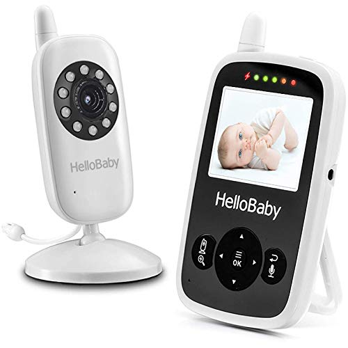 HelloBaby Video Baby Monitor with Camera and Audio – Infrared Night Vision | Two-Way Talk | Room Temperature | Lullabies…