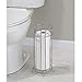 mDesign Decorative Free Standing Toilet Paper Holder Stand with Storage for 3 Rolls of Toilet Tissue - for Bathroom/Powder Room - Holds Mega Rolls - Durable Metal Wire Design - Silver