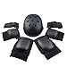 7Pcs Adults Protective Gear Set,Safety Helmet with Elbow,Knee,Wrist Pads Safeguard for Roller Skateboard Scooter Bicycle Bmx Bike Black M
