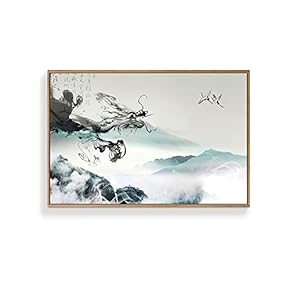Framed Canvas Wall Art for Living Room, Bedroom Traditional Landscape Drawing Canvas Prints for Home Decoration Ready to Hang - 16x24 inches