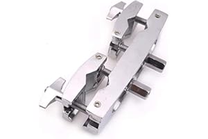 Rikavim Drum Clamp 2 Hole Silver Durable Multiclamp Cymbal Stand Mount Holder for Drums Cymbals Musical Parts