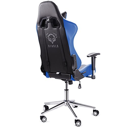 Diablo-X-Eye-Gaming-Sedia-Base-cromata-braccioli-Regolabili-meccanismo-di-inclinazione-Cuscino-Lombare-Finta-Pelle-Portata-150-kg-Scelta-del-Colore-Nero-Blu