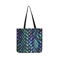 Texture Dragon Scales Reptile Skin Canvas Tote Handbag Shoulder Bag Crossbody Bags Purses For Men And Women Shopping Tote