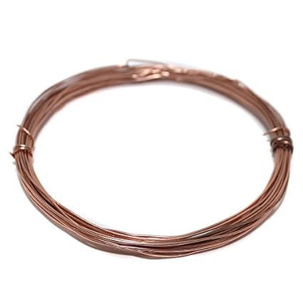 Beadsnfashion Copper Plated Brass Craft Wire for Jewellery Making, Beading Wire, Craft Work, Flower Making, Hobby Crafts and School Crafts Project 10 Mtrs, 20 Gauge Wire (0.90 mm)