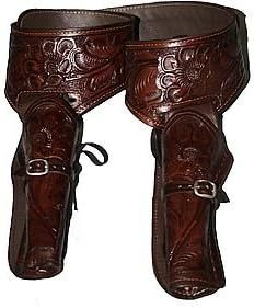 22 Caliber Brown Leather Double Gun Holster