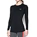 Under Armour Women's ColdGear Authentic Crew, Black (001)/Silver, Large