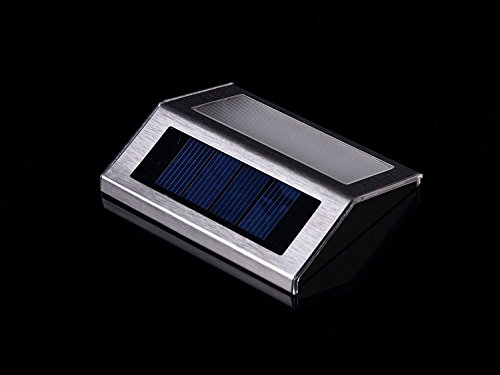 Outdoor Wall Stair Lamp ,INorton Stainless Steel Pathway Lamp ,Household Solar Energy Outdoor Waterproof Garden Light(Warm white)