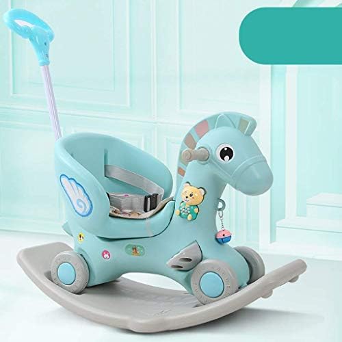 ロッキングホーストロイの木馬子供のおもちゃ赤ちゃん赤ちゃんミュージックライディングカート付きの2