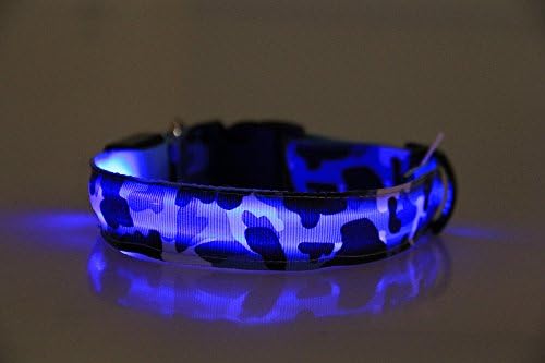Zhongmei USB Adjustable Luminous Pet Collar Light,Camouflage Blue