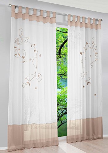 Livebycare 1pcs flowers embroidery sheer window curtain panel dra…