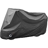 Motorcycle Cover Waterproof, Outdoor Motorbike Cover with Lock-Holes, All Season Protection Motorbike Vehicle Covers Fits up to 97" Motorcycles, Size 2XL - Black