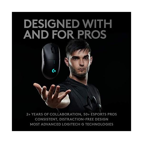 Logitech G PRO Wireless Gaming Mouse, Hero 16K Sensor, 16,000 DPI, RGB, Ultra Lightweight, 4 to 8 Programmable Buttons… - Imagen 3