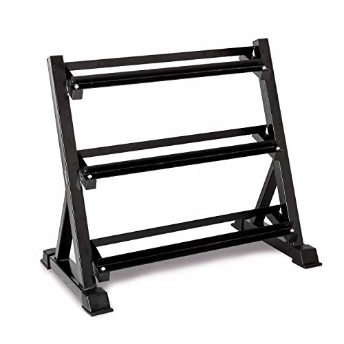 Bonnlo 3 Tier Dumbbell Rack Only, 660 LBS Load-Bearing Heavy Duty Steel Dumbbell Stand Quick Assembly for Home Gym, Black