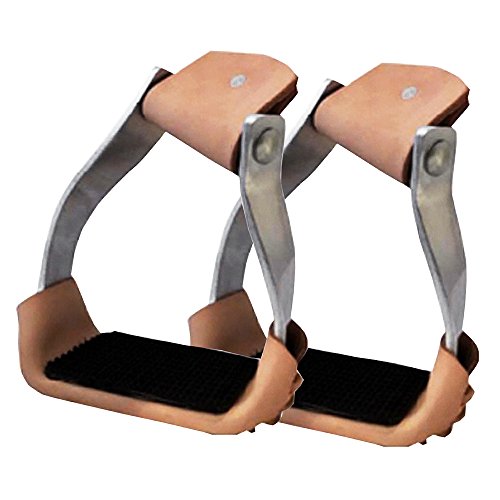 HILASON Western 3″ Wide Aluminum Twisted SLOPED Horse Saddle Stirrups Pair