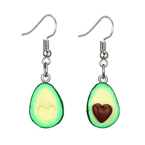 UPC 654430027368, Women Earrings,Lethez Hot Sales Heart-shaped Avocado Dangle Earrings Fashion Miniature Food Fishhook Hanging Drop Eardrop (Green)