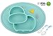 Baby Silicone Placemat, Non-Slip Feeding Plate for Toddlers Babies Kids with Strong Suction Fits Most Highchair Trays BPA-Free FDA Approved, Dishwasher and Microwave Safe