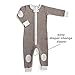 baby deedee Double Zipper Onesies, One Piece Cotton, Long Sleeve Footless Baby Pajamas, 6-12 Months, Heather Mocha