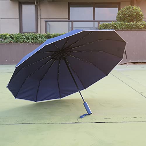 Umbrella Windproof Travel Umbrella for Rain 12 Ribs 46 Inch Big for 2
