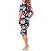 Women's Ruched Maternity Dress by Mother Bee - Made in USA (Small, Floral Island Navy)