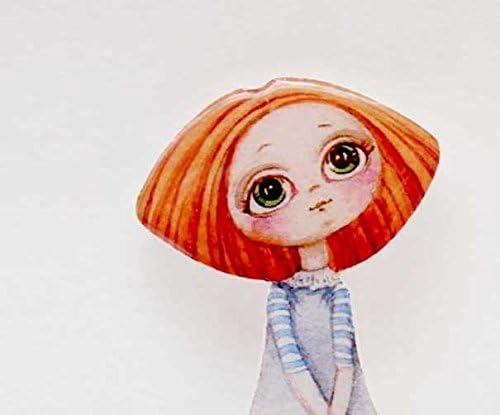 Red haired girl brooch, Brooch for girls, jewelry for girls