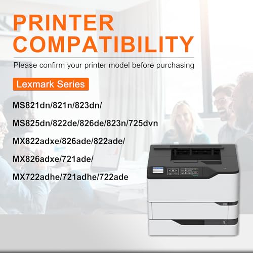 FOXINK Toner Cartridge Replacement MS823, Compatible Toner Cartridges 58D2H00 for MS821DN MS821N MS822DE MS823DN MS823N MS825DN MS826DE MX721ADE MX722ADHE Printer, Black-1 Pack