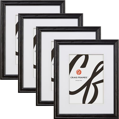 Craig Frames Wiltshire 200, 10x12 Picture Frame Matted for an 8x10 Photo, Ebony…