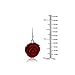 Nuwastone 20MM 925 Sterling Silver Red Simulated Coral Carved Rose Flower Earrings
