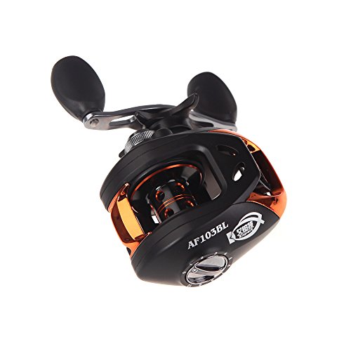 Anself AF103 10+1BB Ball Bearings Left Hand Bait Casting Fishing Reel High Speed 6.3:1 Black