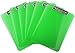 Trade Quest Plastic Clipboard Transparent Color Letter Size Low Profile Clip (Pack of 6) (Green)
