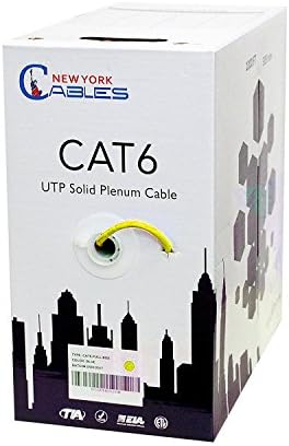 Cat6 550Mhz Plenum Cable UTP 1000ft Bulk Pull Box Ethernet | Yellow in premium Quality