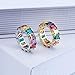 JINAO Iced Out Rainbow CZ Mens Bling Ring