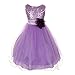 Weixinbuy Kids Girls Sequin Bowknot Sleeveless Summer Wedding Party Dress Purple 6-7Y