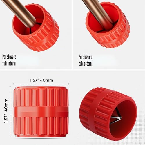 SHALL 4PC Tubing Cutter Set，Heavy-Duty Pipe Cutter Ø 6-50mm, mini Cutter Ø 3-22mm, with 2 deburring Tools, Suitable for PVC/Aluminum/Copper