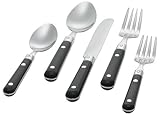 Ginkgo International Le Prix 20-Piece Stainless Steel Flatware Place Setting, Black, Service for 4