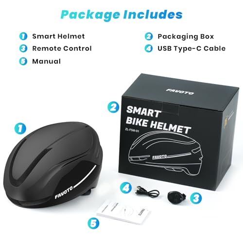 Favoto Casco Bici Corsa & E-Bike con Frecce e Luce Posteriore, Adulto | Certificato NTA 8776, fibbia magnetica, protezione In-Mould e luce posteriore. Ideale per bici elettrica e città
