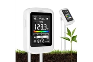 6-in-1 Soil Test Kit for Gardening Deals, Rechargeable Digital pH Meter/Temperature/Fertility nd Soil Moisture Meter with LCD
