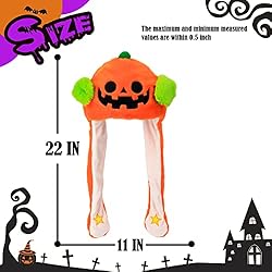 Hopearl Halloween Pumpkin Hat with Ears Moving