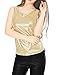 Allegra K Women's Halloween Shiny Party Club Cami Sparkly Metallic Tank Top Medium Gold