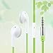 KINDEN Duarable Earbuds with Microphone Noise Isolating Bass Stereo Tangle Free Earphone Headphone Headset for Apple iPhone Android Cell Phones (Green)