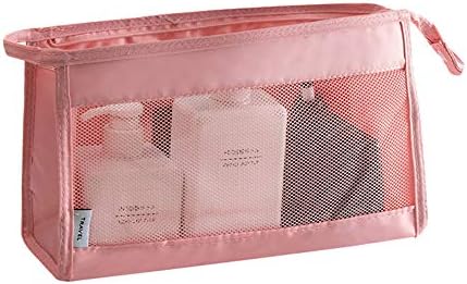 Makeup Bag Travel Cosmetic Bags Brush Pouch Toiletry Kit Organizer Waterproof Wash Bag Multifunctional Portable Storage Bag Fashion Cube Purse (Pink)