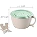 Microwave Ramen Bowl Set, Noodle Bowl With Phone Stand, Large Wheat Straw Soup Mug Bowl with Lid Handle, Dishwasher Safe Ramen Instant Noodles Cooker for College Dorm Room Apartment Essentials,40 oz