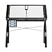 SD STUDIO DESIGNS Futura Crafting, Drafting, Drawing Table with Adjustable Top, Black and Clear Glass,43.25