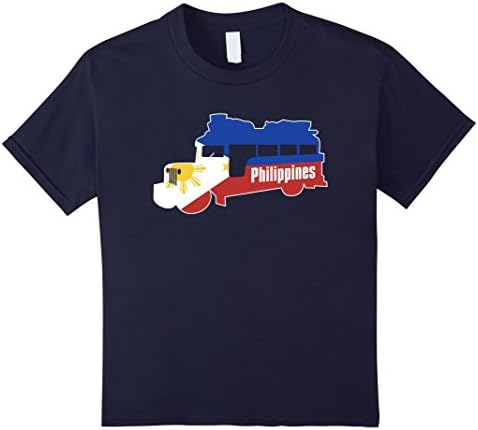 unisex-child Philippine Flag Jeepney Pinoy T-Shirt 6 Navy