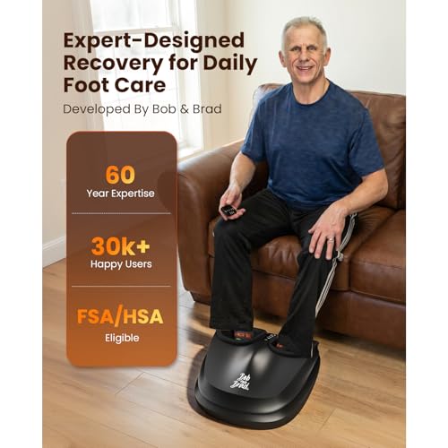 Bob and Brad Lite Foot Massager with Heat, Shiatsu Feet Massager for Plantar Fasciitis, Electric Foot Massagers Deep Kneading, Compression,Circulation- Remote Control, Gifts for Men Women