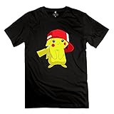 Male Pokemon Pikachu Custom Retro Black T-Shirts By Mjensen