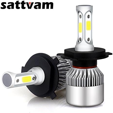 H4/ HB2/ 9003 LED Car Headlights Bulbs Dual High/Low Beam, Super Bright Car LED Headlamp Conversion Kit All-in-One 72W 8000lm 6500K White COB Chips (H4/ HB2/ 9003- Hi/Lo)