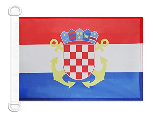 AZ FLAG - Croatia Naval Ensign Nautical Flag - 18'' x 12'' - For Outdoor and Boat - Croatian War Banner Knitted Polyester with Two Plastic Rings - Vivid Colors - 12x18 in - 45x30 Cm — image 1